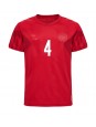 Danmark Simon Kjaer #4 Replika Hemmakläder VM 2022 Kortärmad